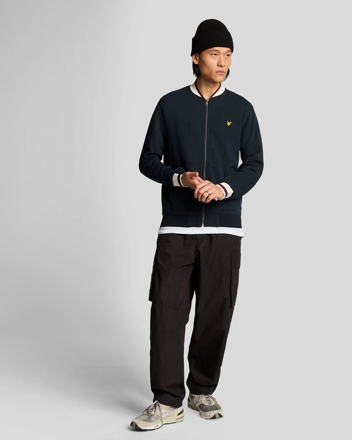 Lyle & Scott half tipped jersey bomber jacket blu