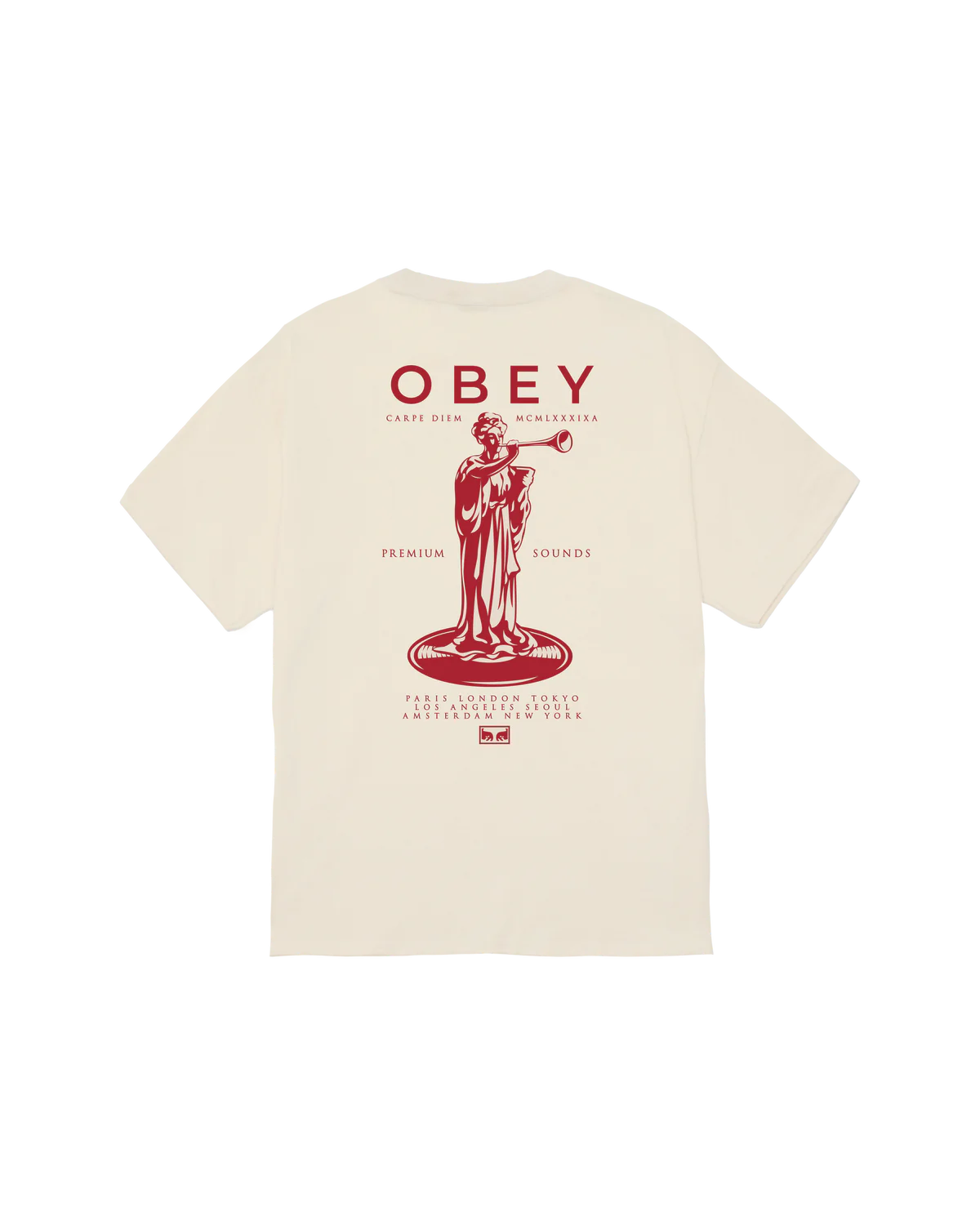 Obey premium sound T-shirt crema