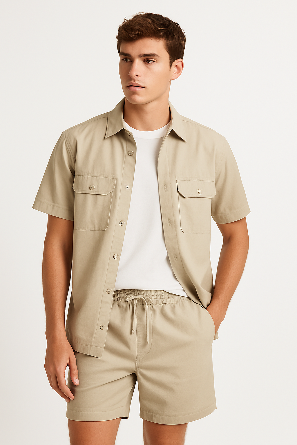 Alcott completo camicia e bermuda in cotone leggero