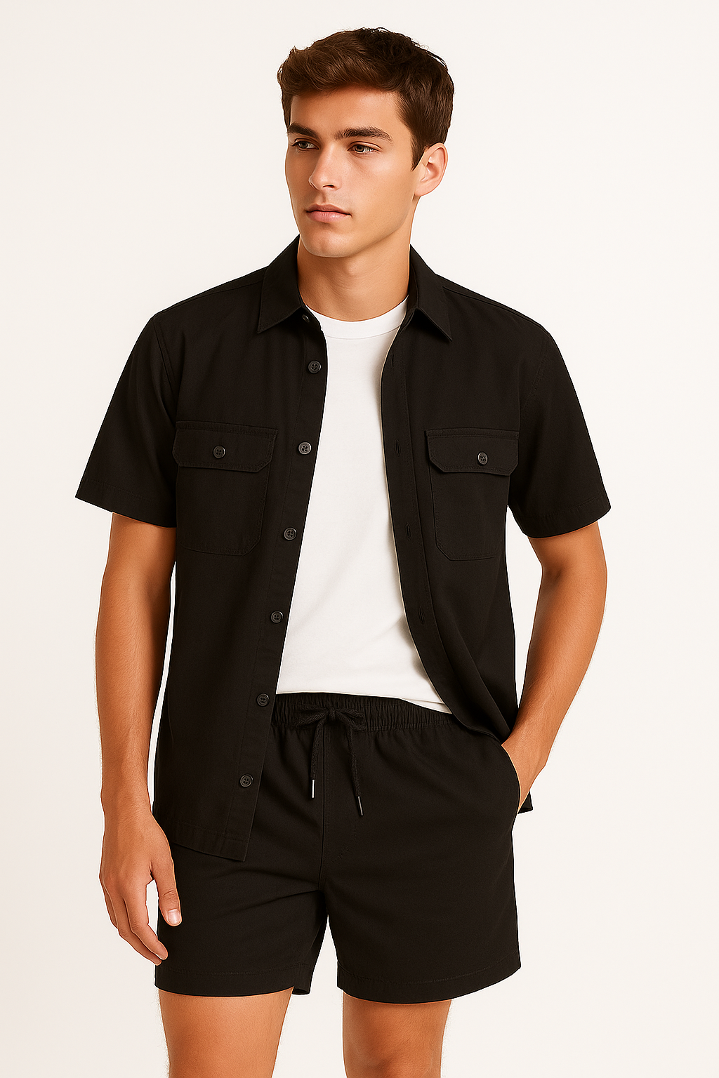Alcott completo camicia e bermuda in cotone leggero