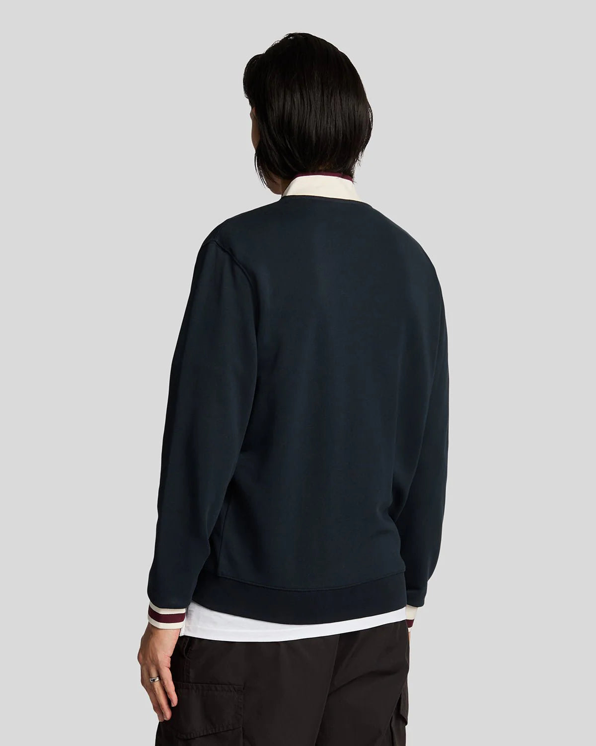 Lyle & Scott half tipped jersey bomber jacket blu