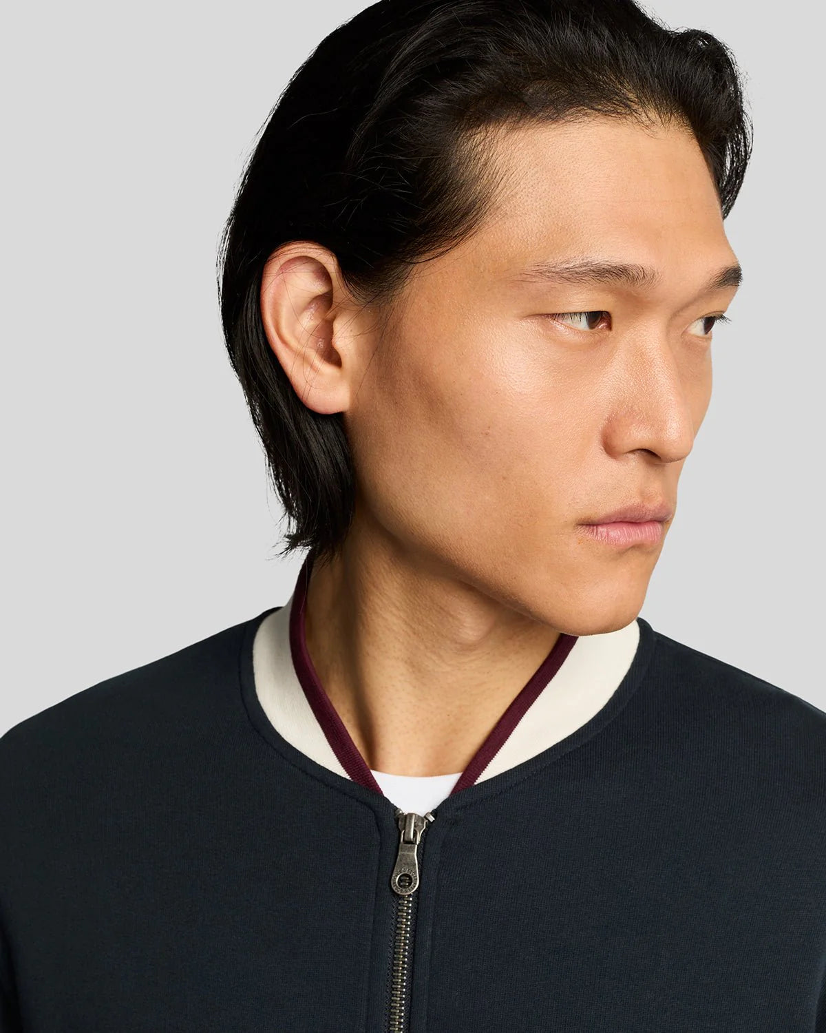 Lyle & Scott half tipped jersey bomber jacket blu