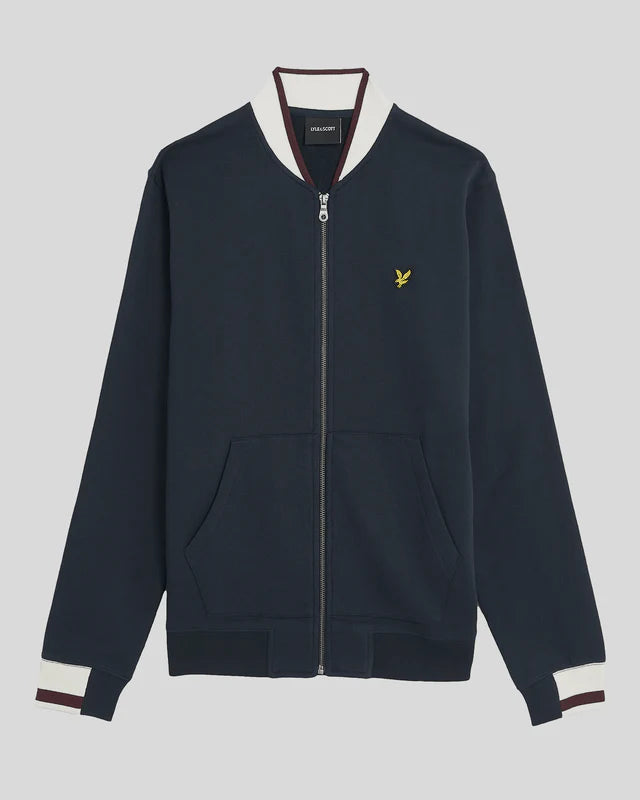 Lyle & Scott half tipped jersey bomber jacket blu