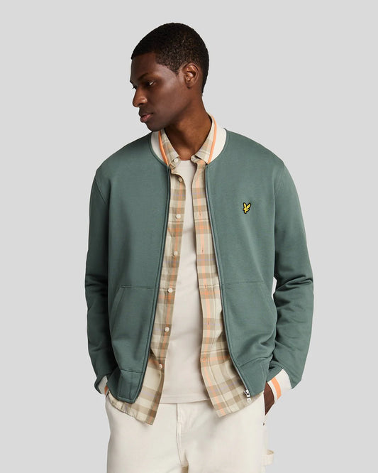 Lyle & Scott half tipped jersey bomber jacket verde