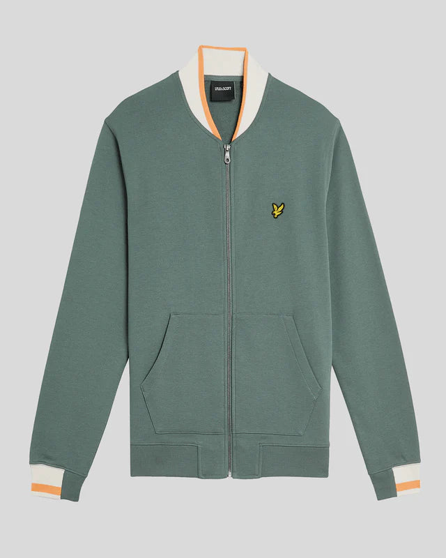 Lyle & Scott half tipped jersey bomber jacket verde