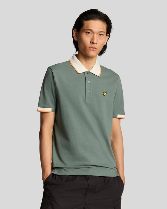Lyle & Scott half tipped polio shirt verde