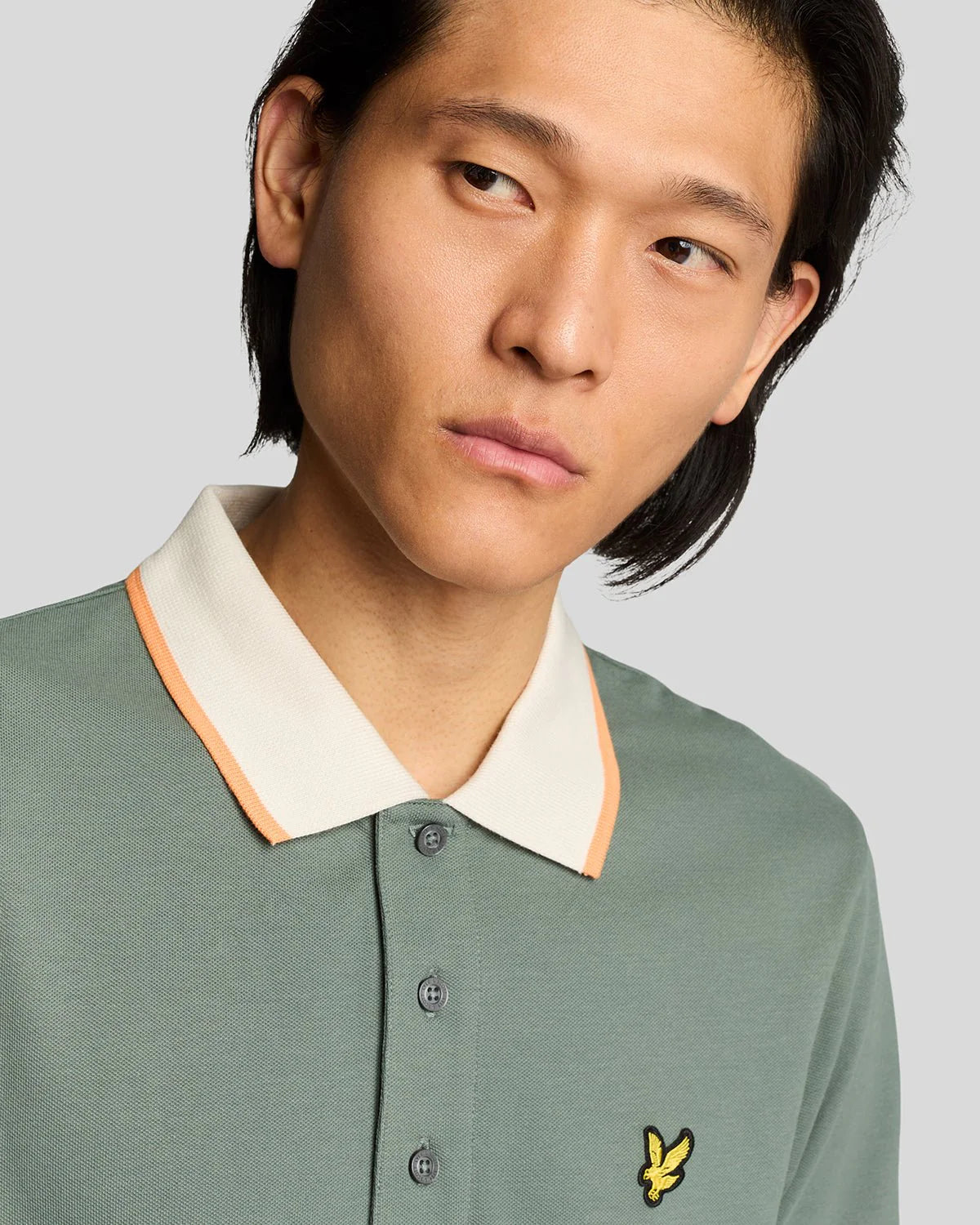 Lyle & Scott half tipped polio shirt verde