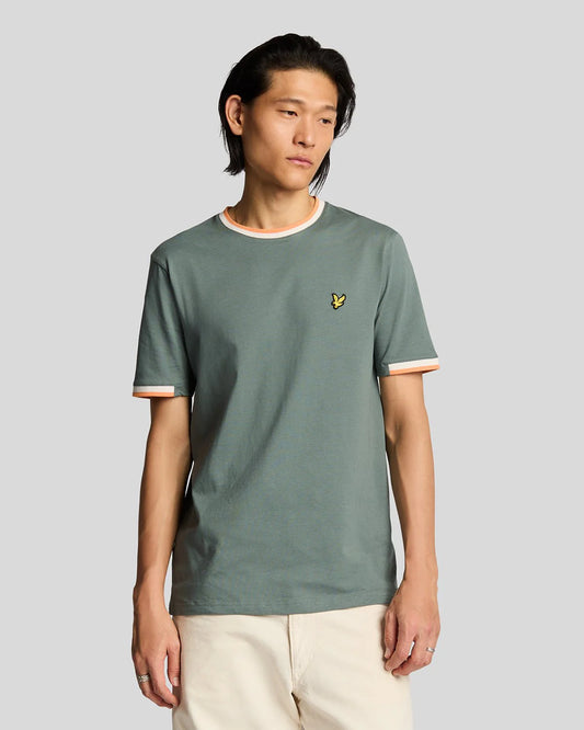Lyle & Scott half tipped T-shirt verde