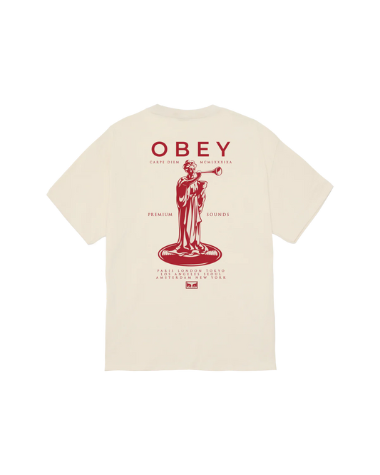 Obey premium sound T-shirt crema