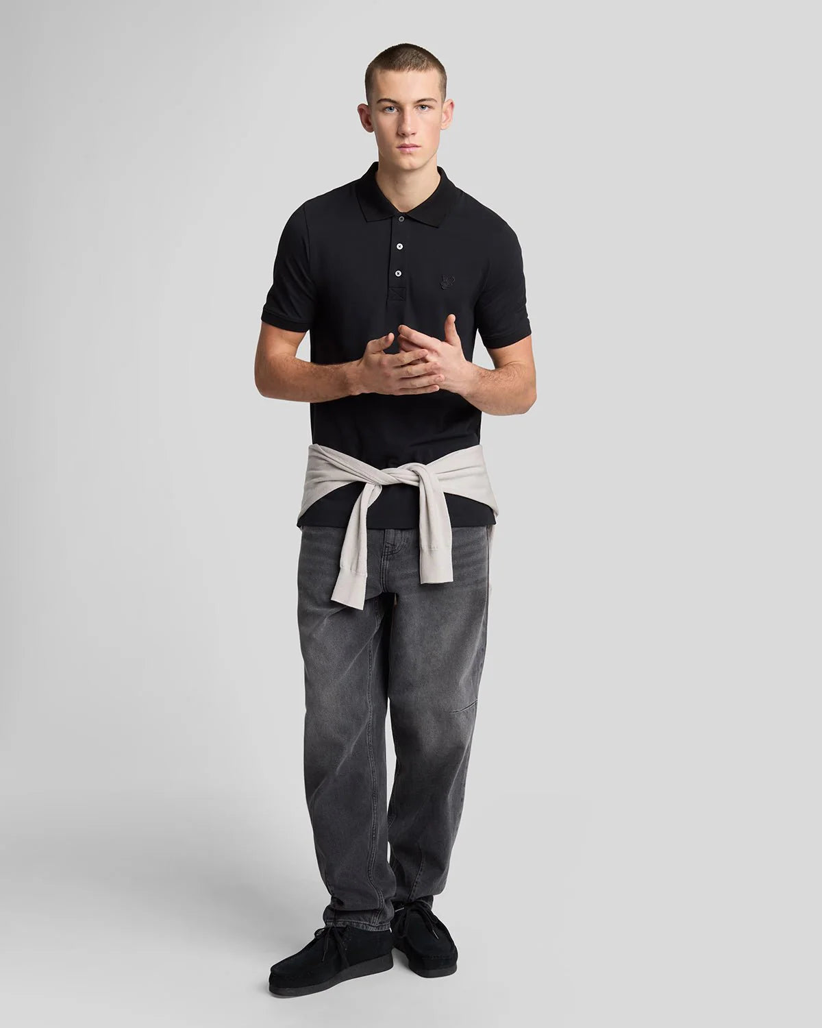 Lyle & Scott superfine polo shirt black