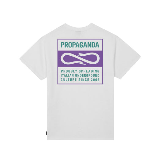 Propaganda label bicolor T-shirt bianco